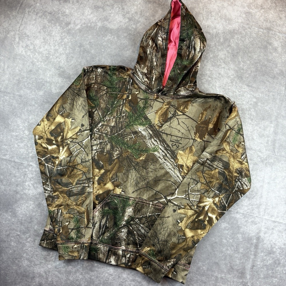 Realtree Camo Sweatshirt Youth XL Green Camo Pink Hunting‎ Outdoors Hiking